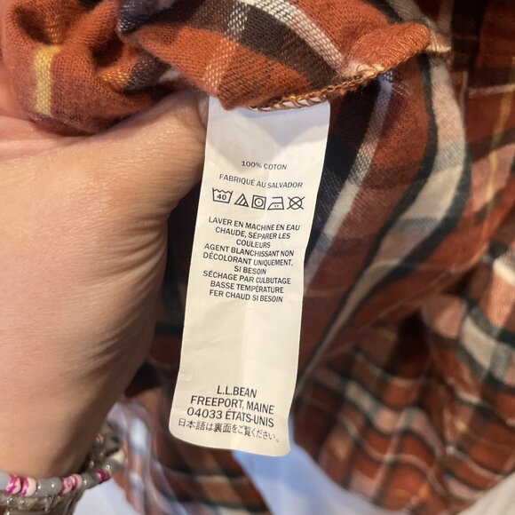 Vintage LL Bean Flannel Shirt Plaid Mens XL 100% Cotton 90s Lumberjack Grunge - Picture 9 of 10